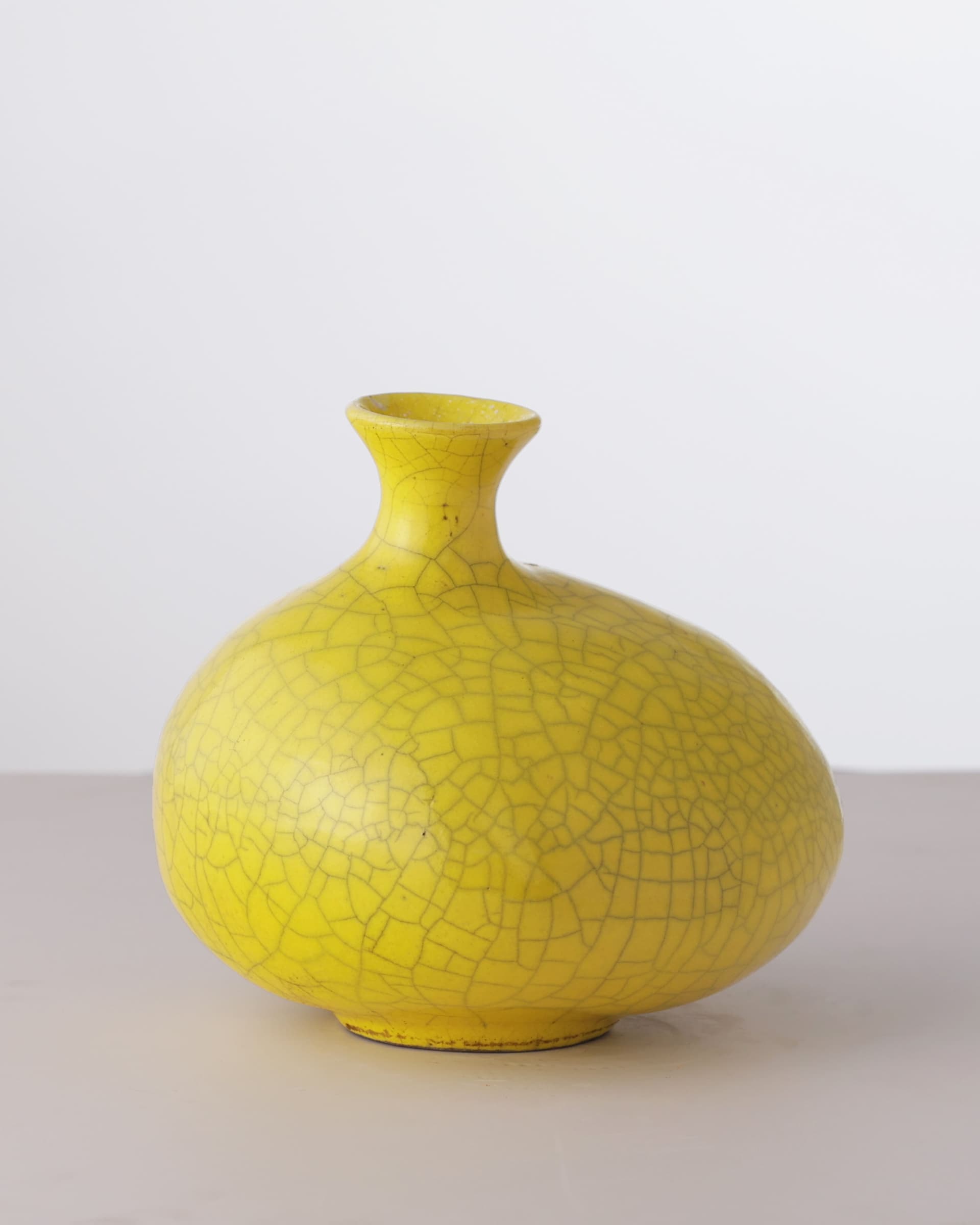 Yellow Raku Vase
